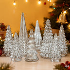 Conjunto de Árvores Iluminadas - vidro mercúrio com detalhes texturizados