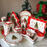 Conjunto de Porcelana  Natalino com 14 Peças