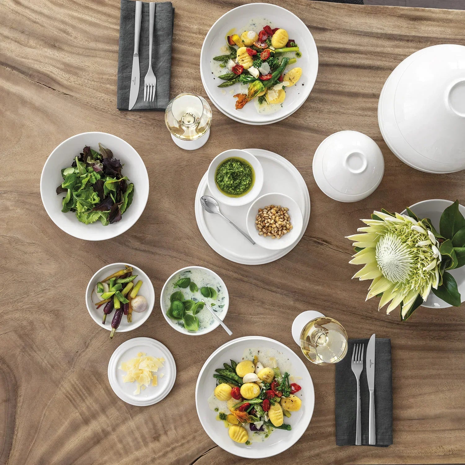 Conjunto de Jantar para 2 Pessoas - La Boule 7 Peças Branco