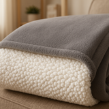 Manta Sherpa Dupla Face Cinza e Branca 150x200cm