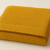 Manta de Sofá Decorativa Mostarda - Tricot 130x170cm