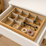 Organizador de Gaveta Bambu com 8 Divisórias Ajustáveis 32x24cm