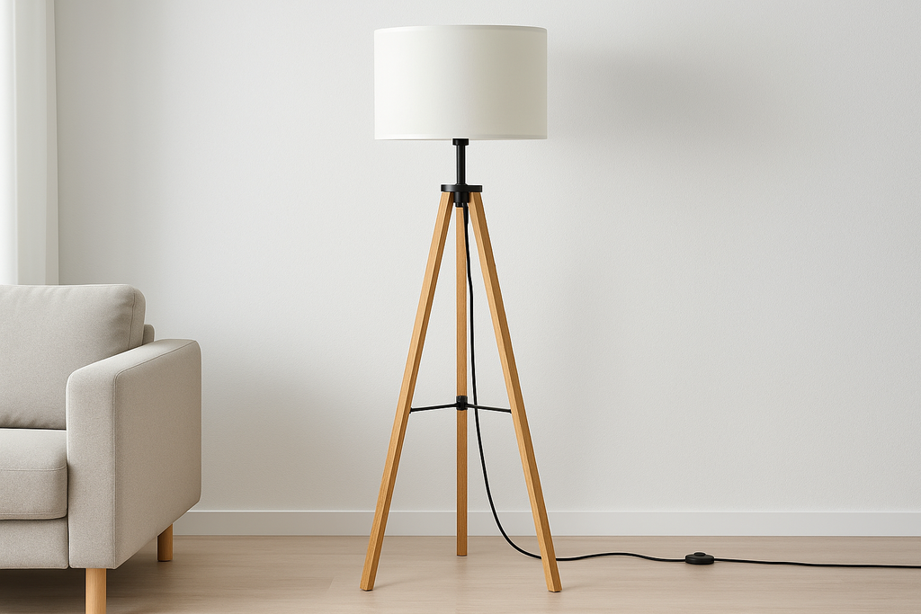 Abajur Tripé - Vista Lateral