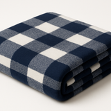 Manta Xadrez Azul Marinho e Branco - Sofá 140x180cm