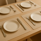 Jogo Americano Bege Trançado - Kit 4 Peças