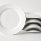 Conjunto 6 Pratos Rasos Brancos Cerâmica - 26cm