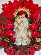 Guirlanda De Natal Sagrada Família C/ Led 65cm Verm
