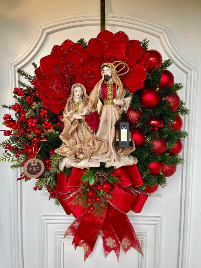 Guirlanda De Natal Sagrada Família C/ Led 50cm