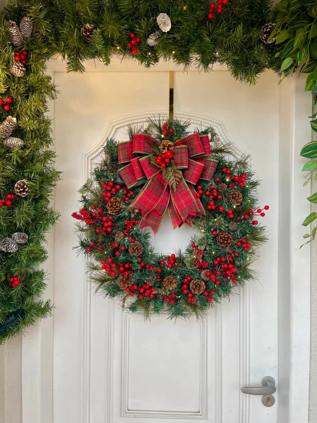 Guirlanda de Natal 60cm Farmhouse c/ led