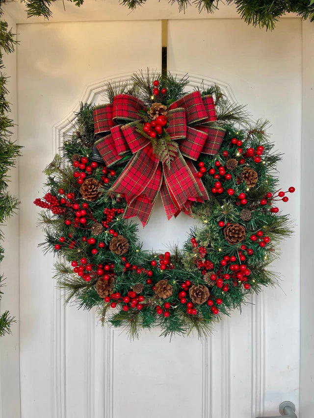 Guirlanda de Natal 60cm Farmhouse c/ led